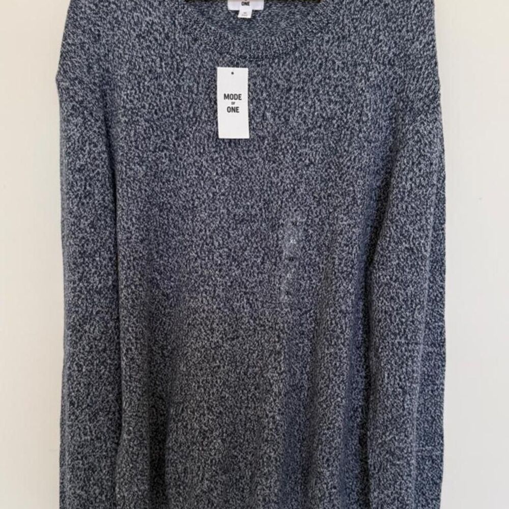 Men's Grey and Blue Sweatshirt
